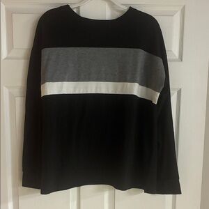 Source Unknown Black, Gray & White Colorblock Women's Sweatshirt